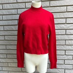 Abercrombie & Fitch Red Mock Neck Sweater